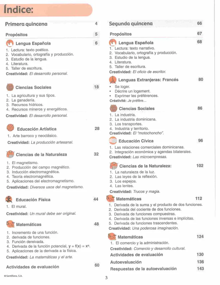 Índice del Módulo 7 Prepara de 4to de Bachillerato