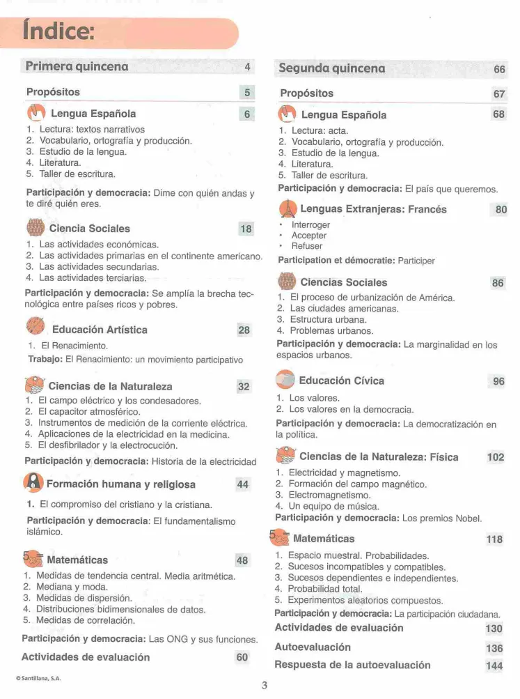 Índice del Módulo 9 Prepara de 2do de Bachillerato